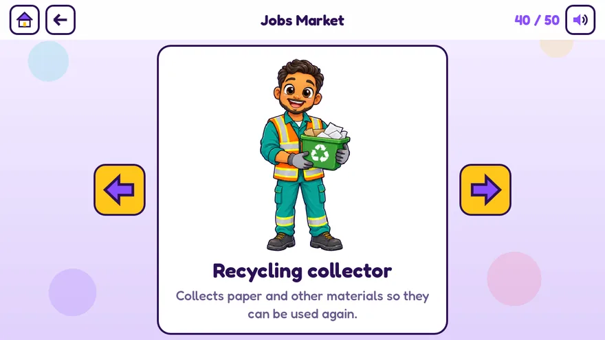 Une carte sur un agent de recyclage et son métier